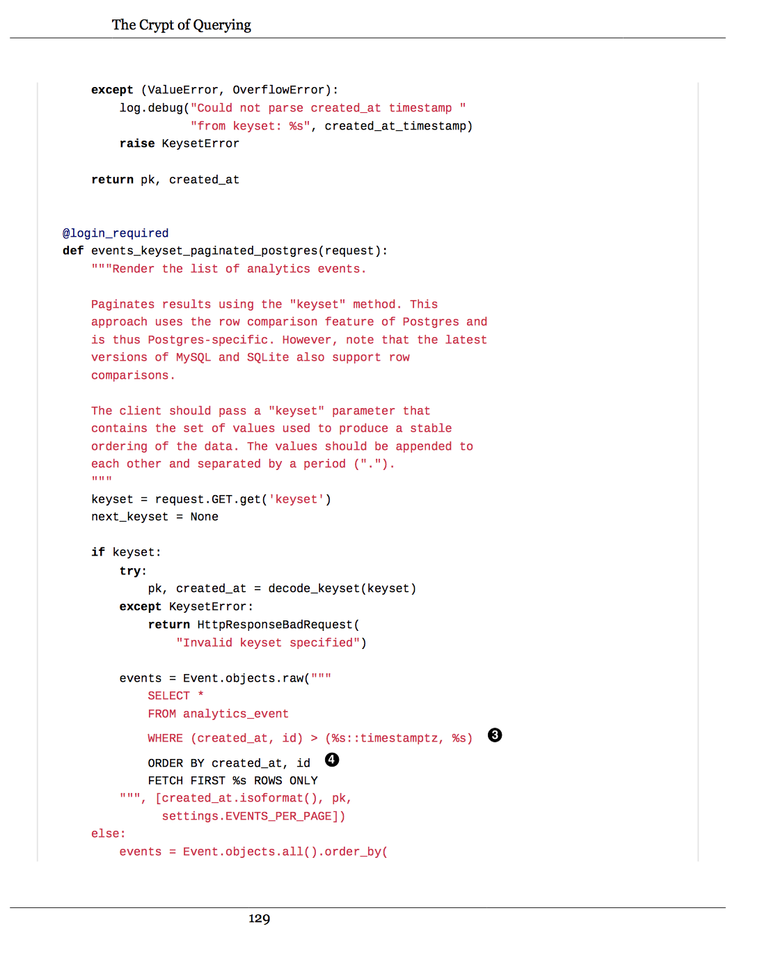 A sample of code from the book